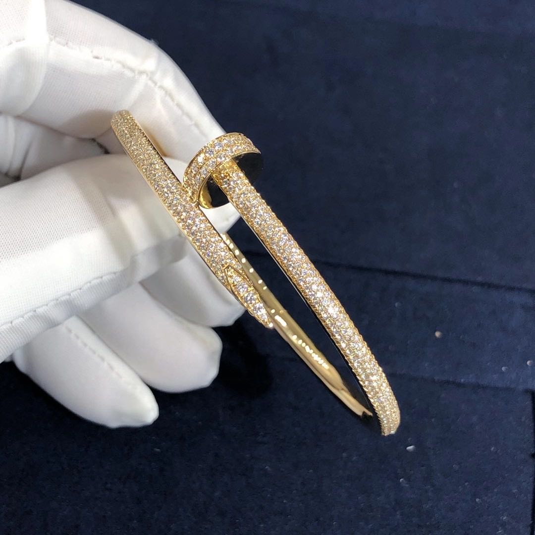 Nail full pave diamond bracelet, Classic model