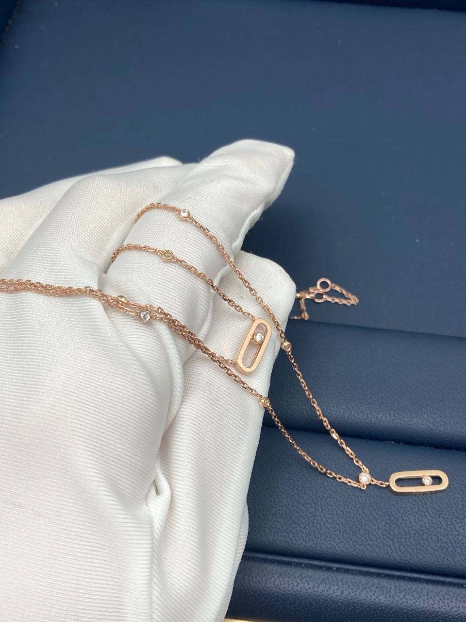 MSSK two-row necklace with diamonds