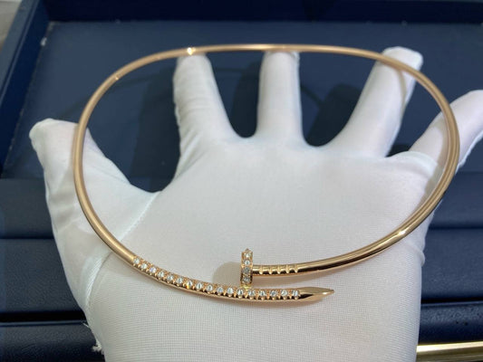 Nail reverse-set diamond necklace Small model