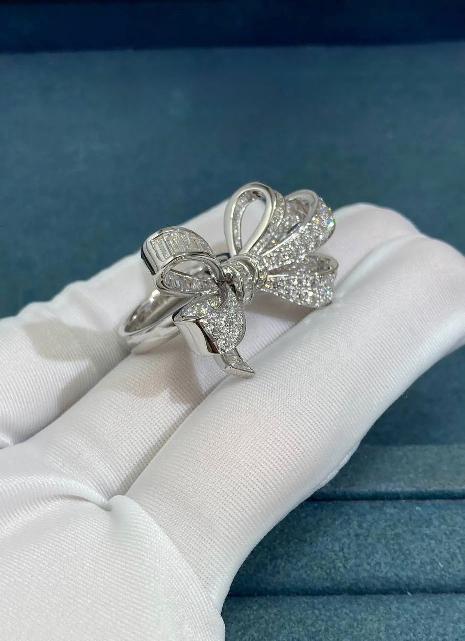 GRFF bow full pave diamond ring