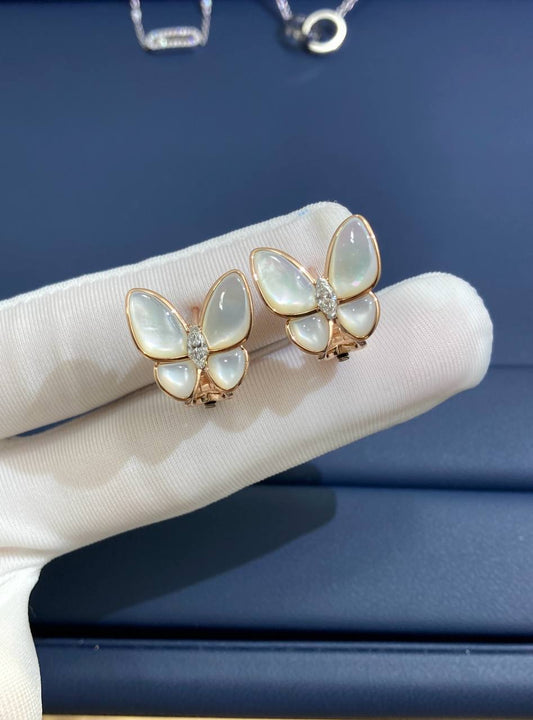 VC Butterfly earrings with 2 diamonds