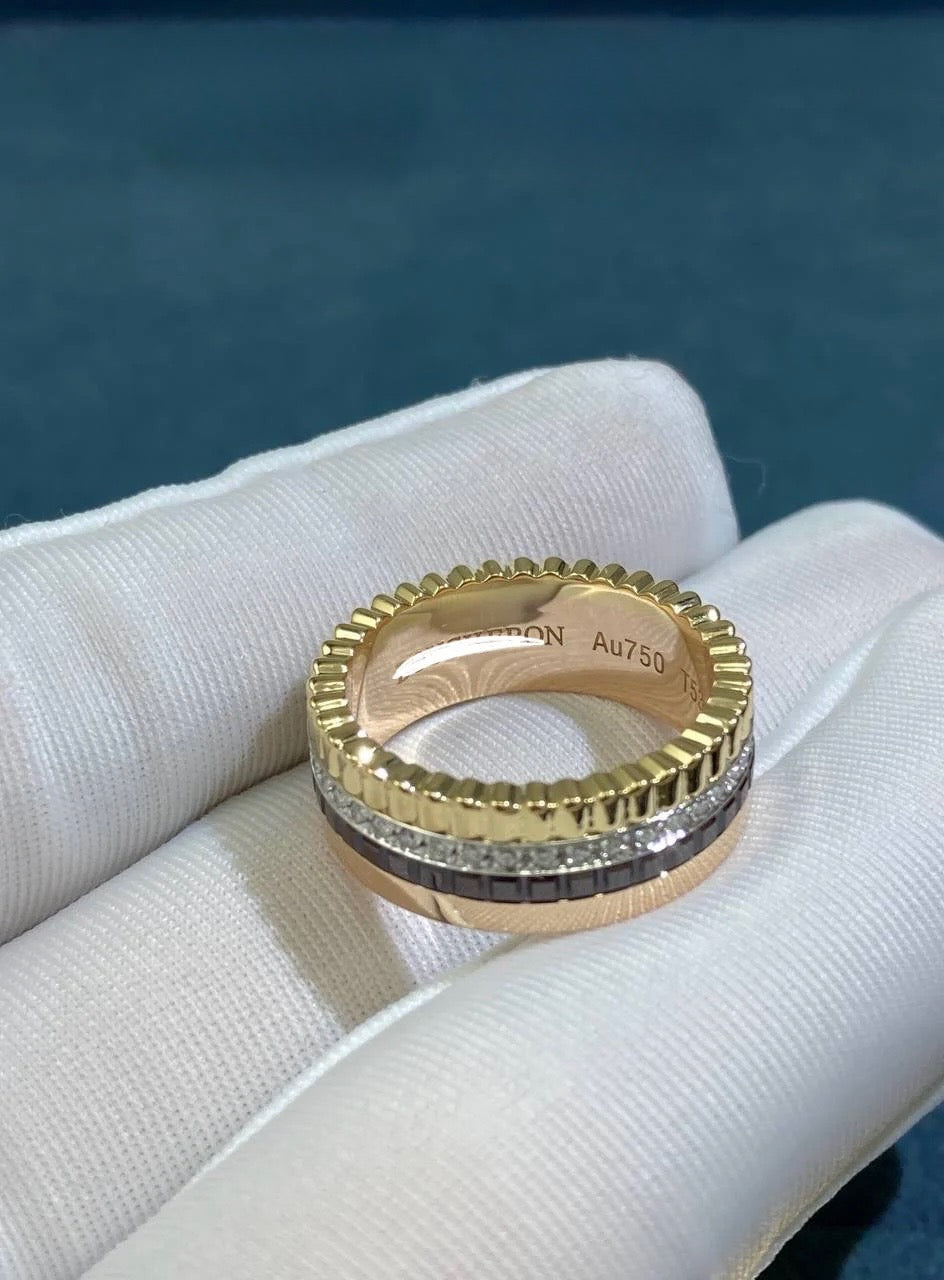 BCHRN half-pave diamond ring with PVD, Medium model