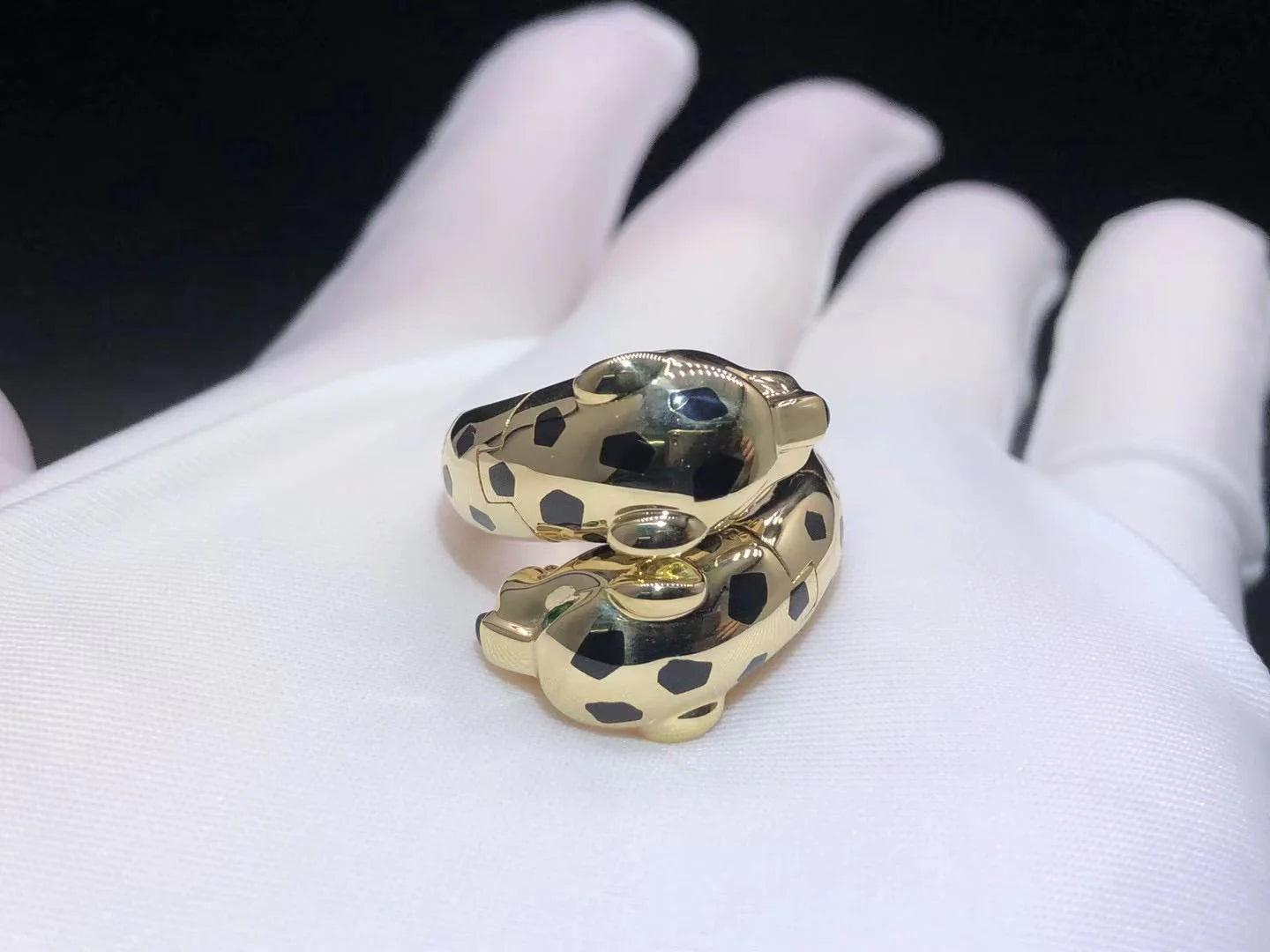 Panther double head articulated ring, Classic model