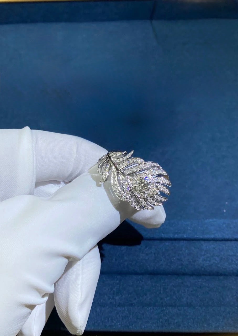 BCHRN feather full pave diamond ring