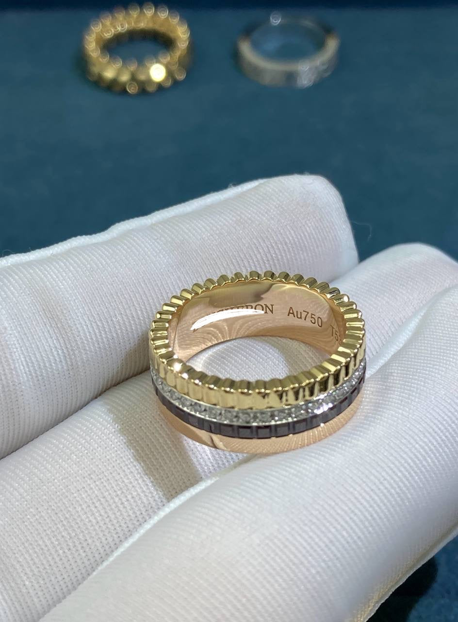 BCHRN half-pave diamond ring with PVD, Medium model