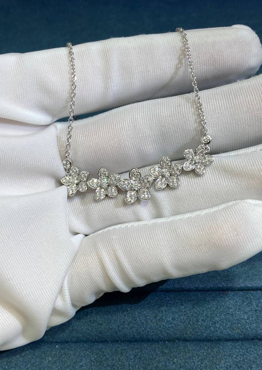 GRFF floral full pave diamond necklace