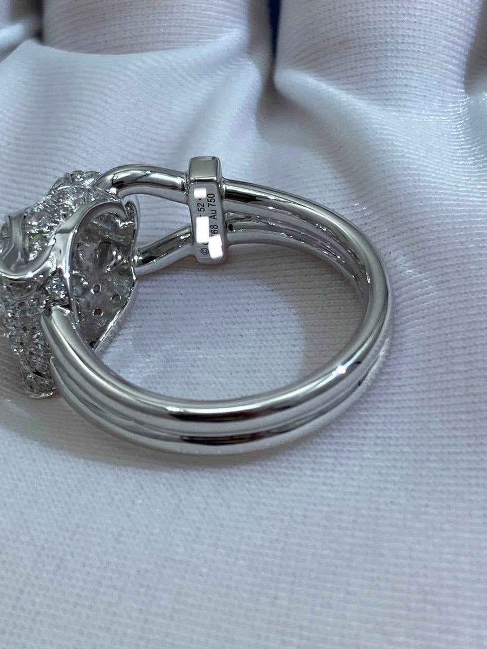 Panther ring, diamond paved
