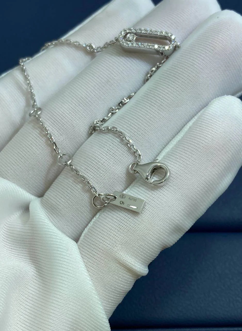 MSSK chain bracelet with diamonds