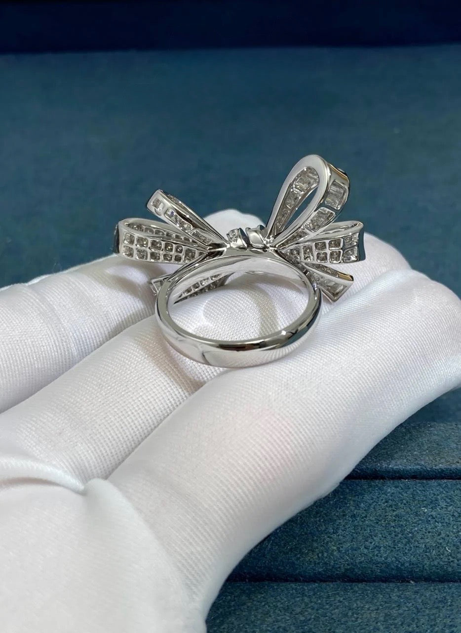 GRFF bow full pave diamond ring