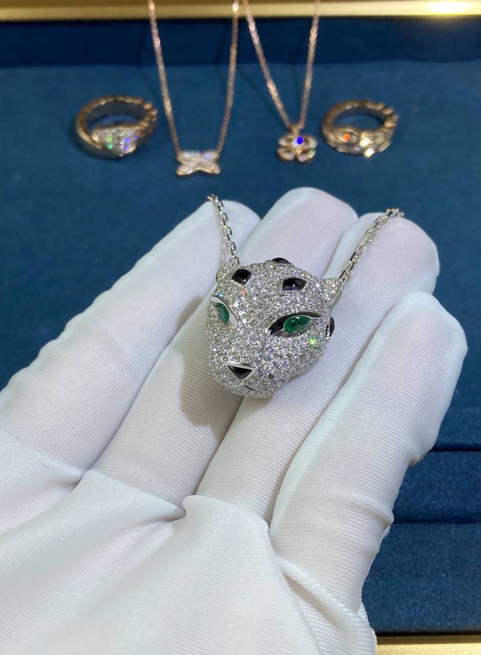 Panther full pave diamond pendant